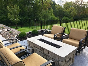 landscape design, hardscape, st. louis hardscape, fire pit, seating area