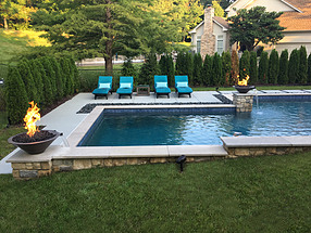 landscape design, st. louis landscape, pool, modern