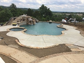 landscape design, st. louis landscape, before, pool