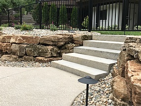 landscape design, flagstone, steps