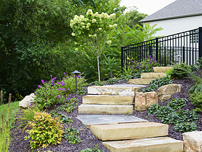 landscape design, hardscape, st. louis landscape, steps, stone