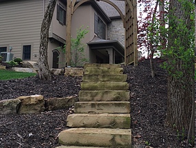 landscape design, hardscape, st. louis landscape, steps, arch